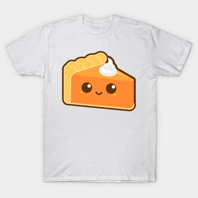 kawaii pumpkin pie slice women cute face tshirt shirt foodie cartoon anime T-Shirt by theglaze